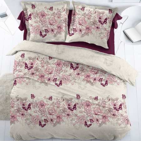 Parure Housse de Couette Percale Papillons