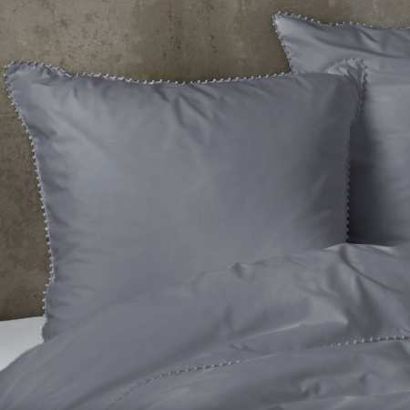 Parure Housse de Couette Percale Gris Anthracite