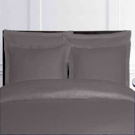 housse de couette gris anthracite fines rayures