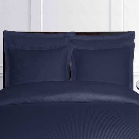 Housse de couette satin bleu marine