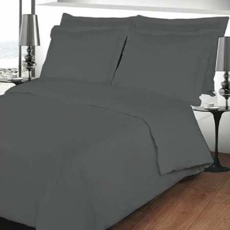 Housse de couette gris anthracite percale