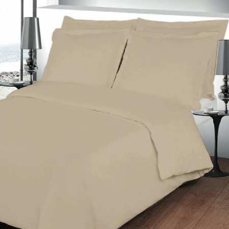 Housse de couette beige percale