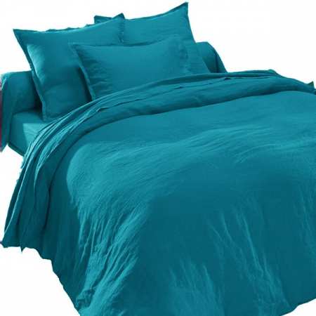 Housse de Couette Lin Bleu Canard