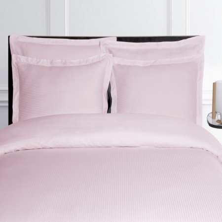 Housse de Couette Satin 120 fils/cm2 Fines Rayures Rose