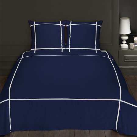 Housse de couette BLEU MARINE satin de coton