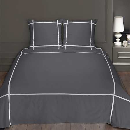 Housse de couette Satin de Coton GRIS