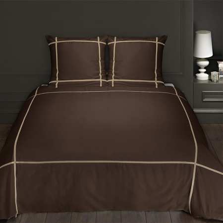 Housse de Couette Elégance Choco/Ficelle 140x200 + 1 Taie 65x65